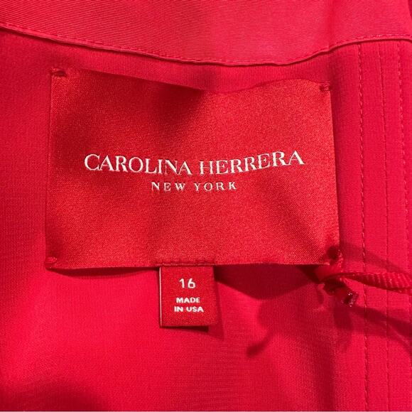 Carolina Herrera NWT Azalea Pink Off Shoulder Trumpet Evening Gown Size 16 - Picture 11 of 12